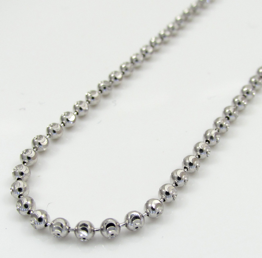 14k gold moon cut bead chain 18-30 inch 2mm - Image 2