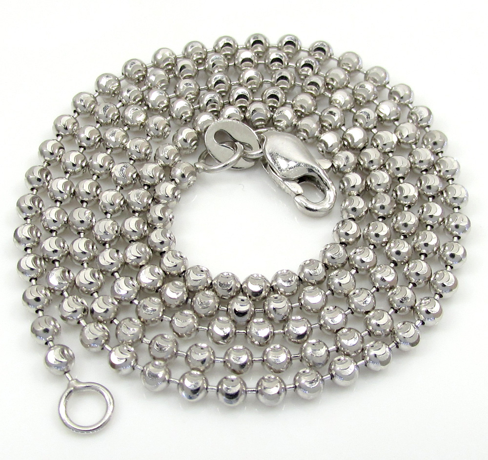 14k gold moon cut bead chain 18-30 inch 2mm