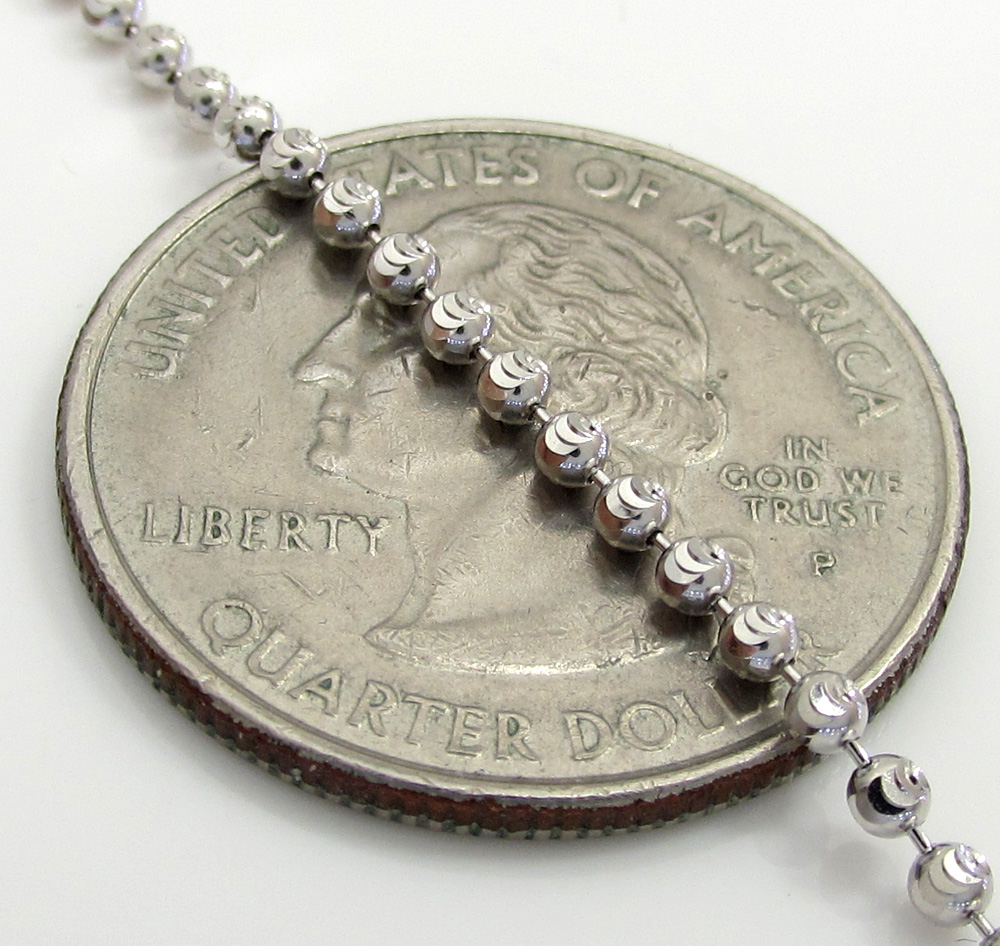 14k gold moon cut bead chain 18-30 inch 2mm
