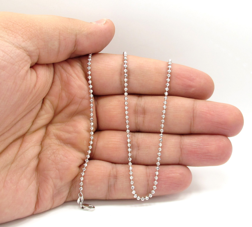 14k gold moon cut bead chain 18-30 inch 2mm