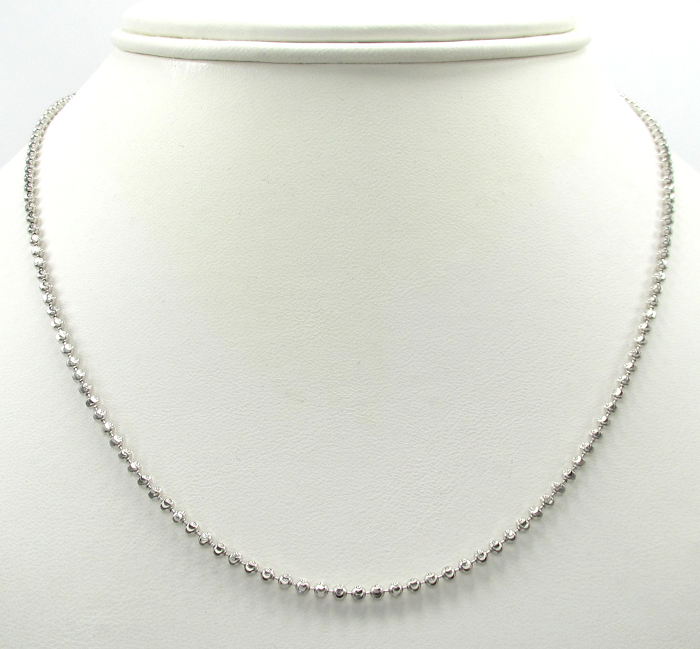 14k gold moon cut bead chain 18-30 inch 2mm
