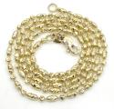 14k gold yellow gold diamond cut oval bead chain 16-20 inch 1.8mm