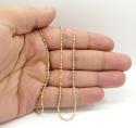 14k gold yellow gold diamond cut oval bead chain 16-20 inch 1.8mm