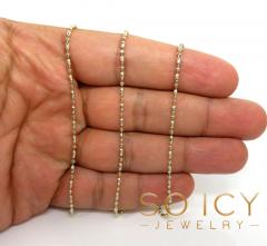 14k gold two tone gold diamond cut oval bead chain 16-20 inch 1.8mm