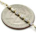 14k gold two tone gold diamond cut oval bead chain 16-20 inch 2mm