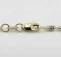 14k gold two tone gold diamond cut oval bead chain 16-20 inch 2mm