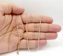 14k gold two tone gold diamond cut oval bead chain 16-20 inch 2mm