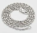 14k gold white gold diamond cut oval bead chain 16-20 inch 1.8mm