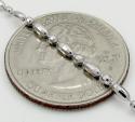 14k gold white gold diamond cut oval bead chain 16-20 inch 1.8mm