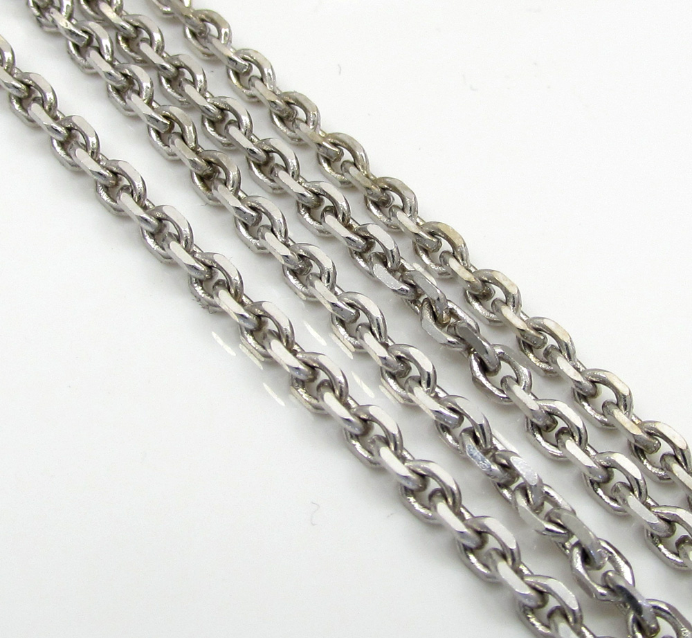 Buy 14k White Gold Cable Diamond Cut Link Chain 18 24 Inch 2.5mm Online at SO ICY JEWELRY