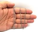 14k white gold cable diamond cut link chain 18-24 inch 2.5mm