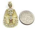 10k yellow gold cz king tut pharaoh head pendant 0.30ct