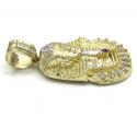 10k yellow gold cz king tut pharaoh head pendant 0.30ct