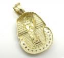 10k yellow gold cz king tut pharaoh head pendant 0.30ct