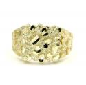 Mens 10k yellow gold small square nugget ring