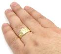 Mens 10k yellow gold small square nugget ring