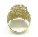 10k yellow gold two tone cz jesus face ring 0.30ct