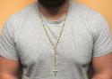 Yellow sterling silver rosary chain necklace 26 inches 6mm
