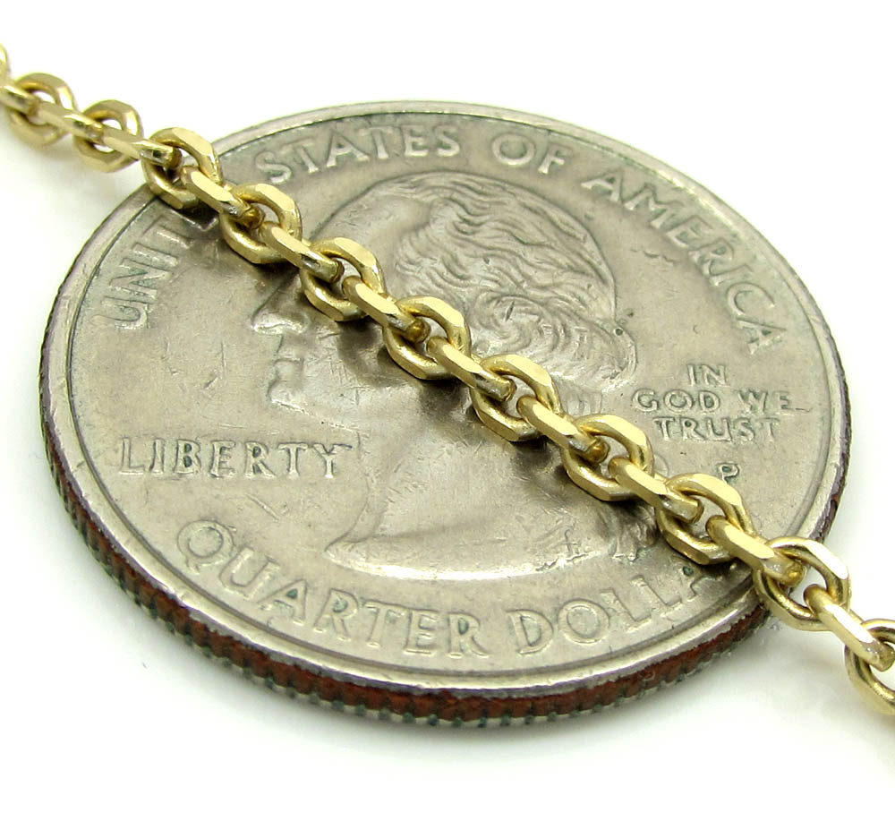 14k yellow gold solid tight link cable chain 22 inch 2.50mm