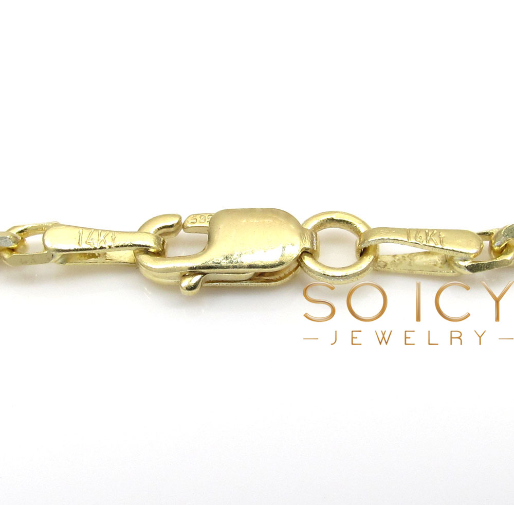 14k yellow gold solid tight link cable chain 22 inch 2.50mm