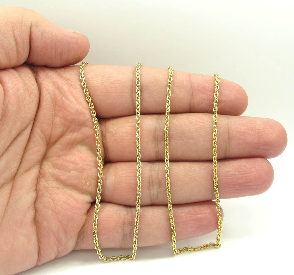 14k yellow gold solid tight link cable chain 22 inch 2.50mm - Image 5