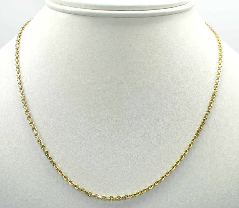 14k yellow gold solid tight link cable chain 22 inch 2.50mm