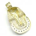 10k yellow gold large cz king tut pharaoh head pendant 0.70ct