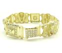 10k yellow gold cz king tut pharaoh head bracelet 8.50 inches 3.75ct