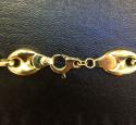 14k two tone gold gucci puff link chain 26 inches 14mm