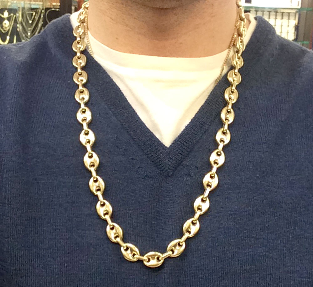 gucci link necklace 14k