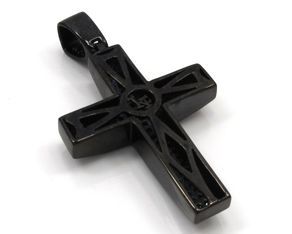 Black sterling silver black diamond cross 3.73ct - Image 3
