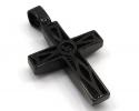 Black sterling silver black diamond cross 3.73ct