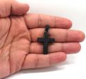 Black sterling silver black diamond cross 3.73ct