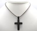 Black sterling silver black diamond cross 3.73ct
