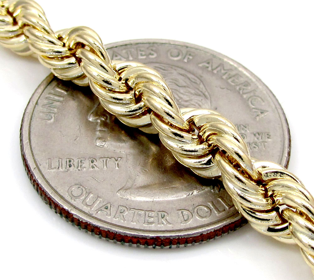 10k yellow gold smooth rope chain 20-30 inch 5.50mm - Image 3