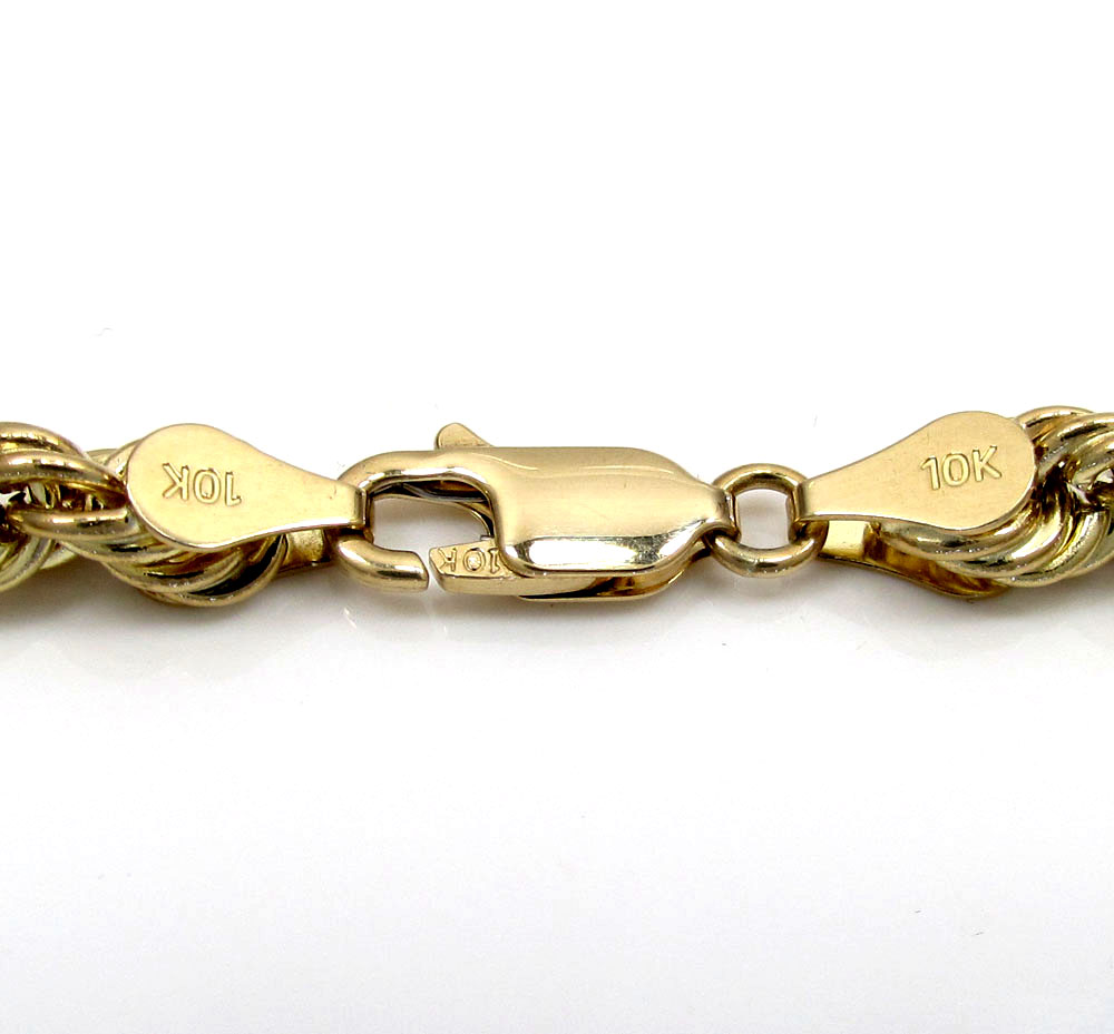 10k yellow gold smooth rope chain 20-30 inch 5.50mm