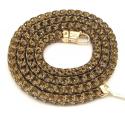 10k solid yellow gold fully iced canary diamond franco chain 26 inch 6mm 11.15ct