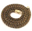 10k solid yellow gold fully iced blue diamond franco chain 26 inch 6mm 11.96ct
