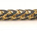 10k solid yellow gold fully iced blue diamond franco chain 26 inch 6mm 11.96ct