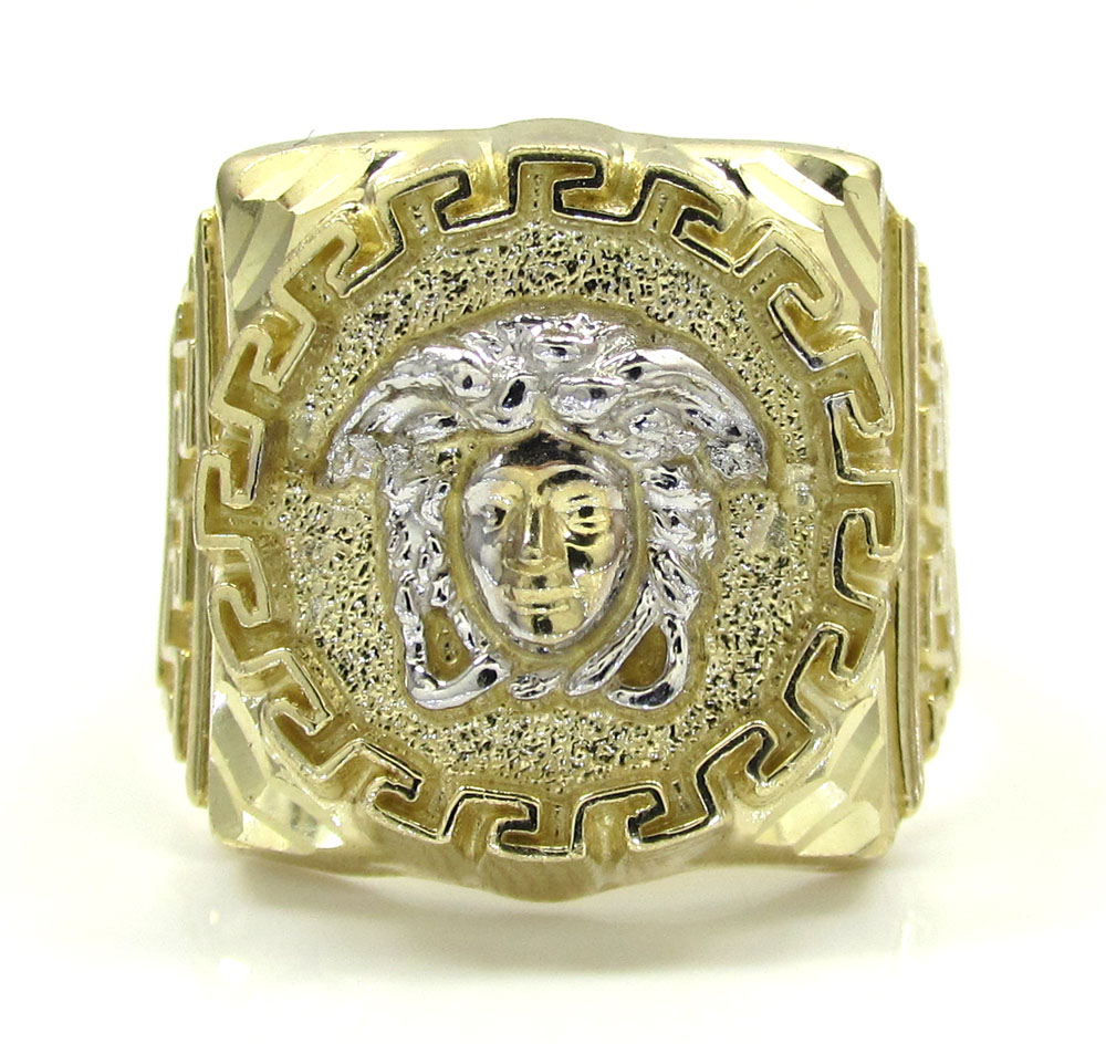10k yellow gold medusa ring 8 gram