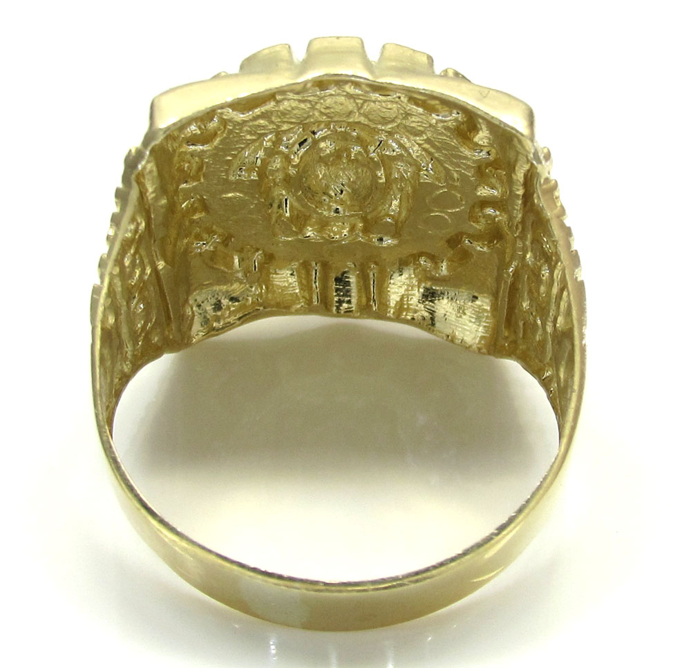 10k yellow gold medusa ring 8 gram