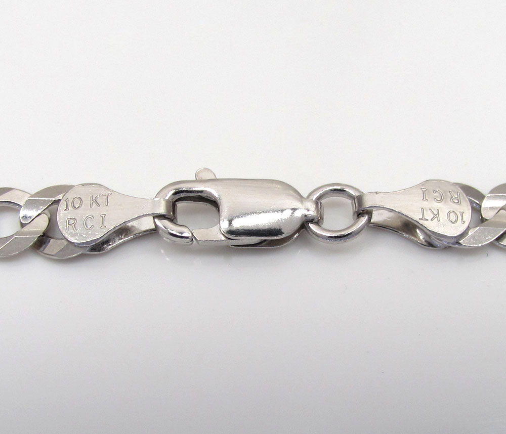 10k white gold solid cuban chain 22 inch 4.60mm - Image 5