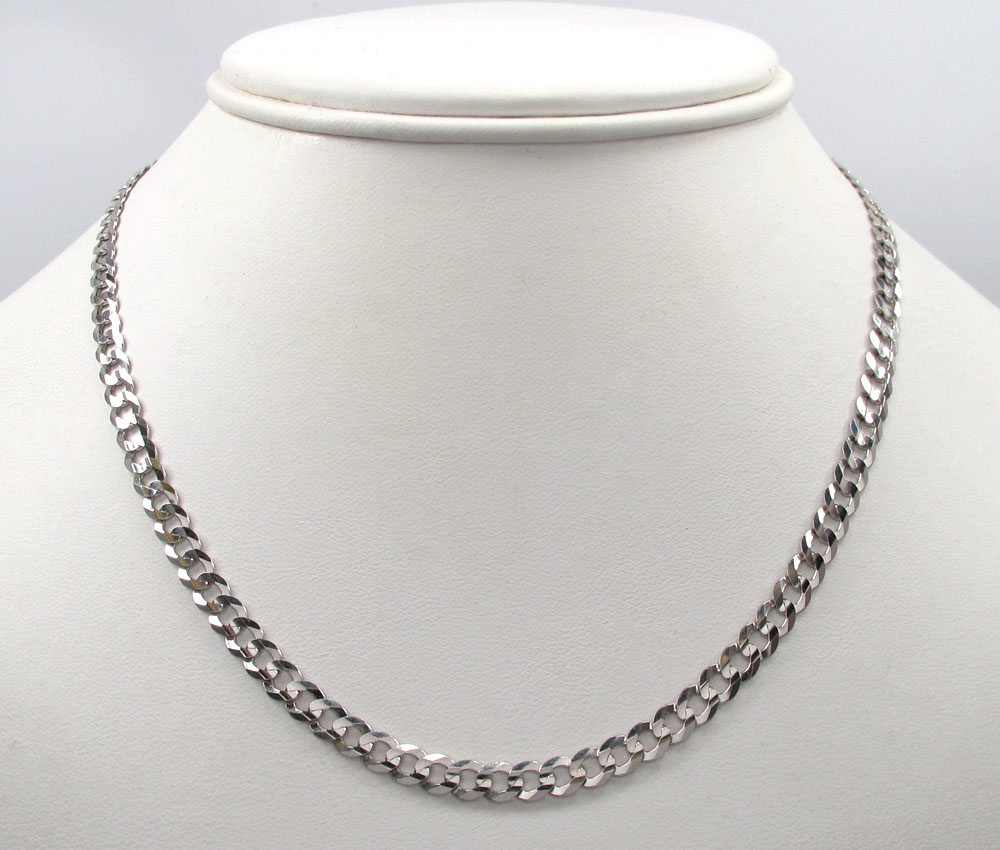 10k white gold solid cuban chain 22 inch 4.60mm