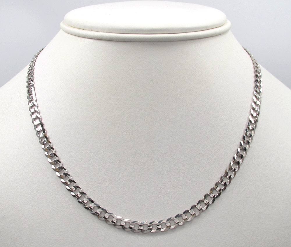 10k white gold solid cuban chain 22 inch 4.60mm - Image 7