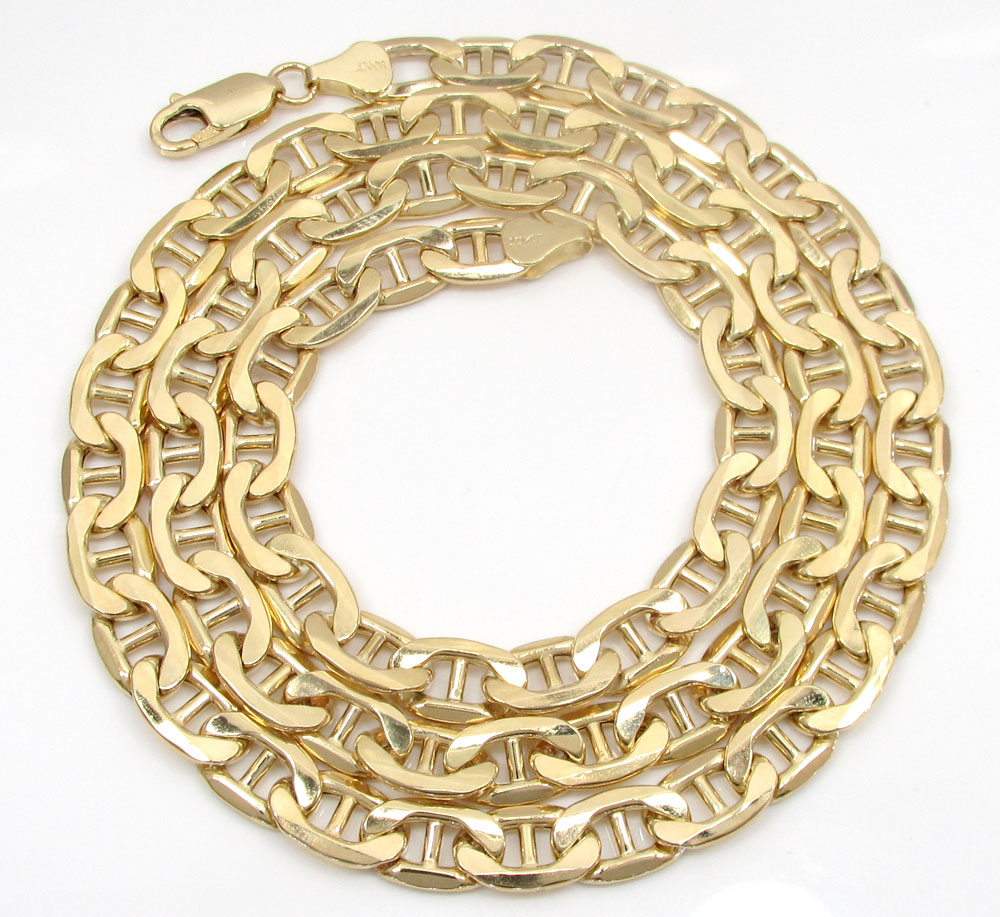 10k yellow gold puffed mariner chain 24-30 inch 7.2mm  - Image 2