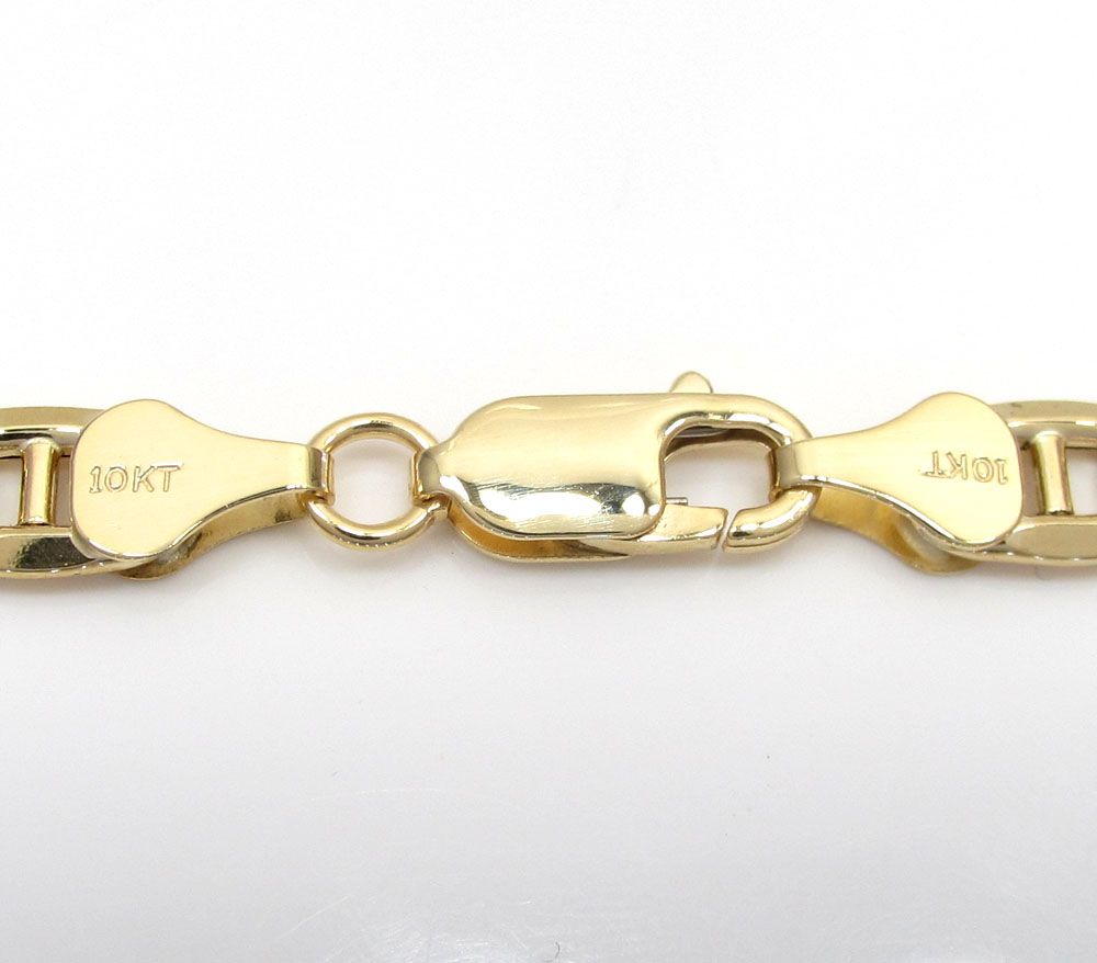 10k yellow gold puffed mariner chain 20-26 inch 6.30mm