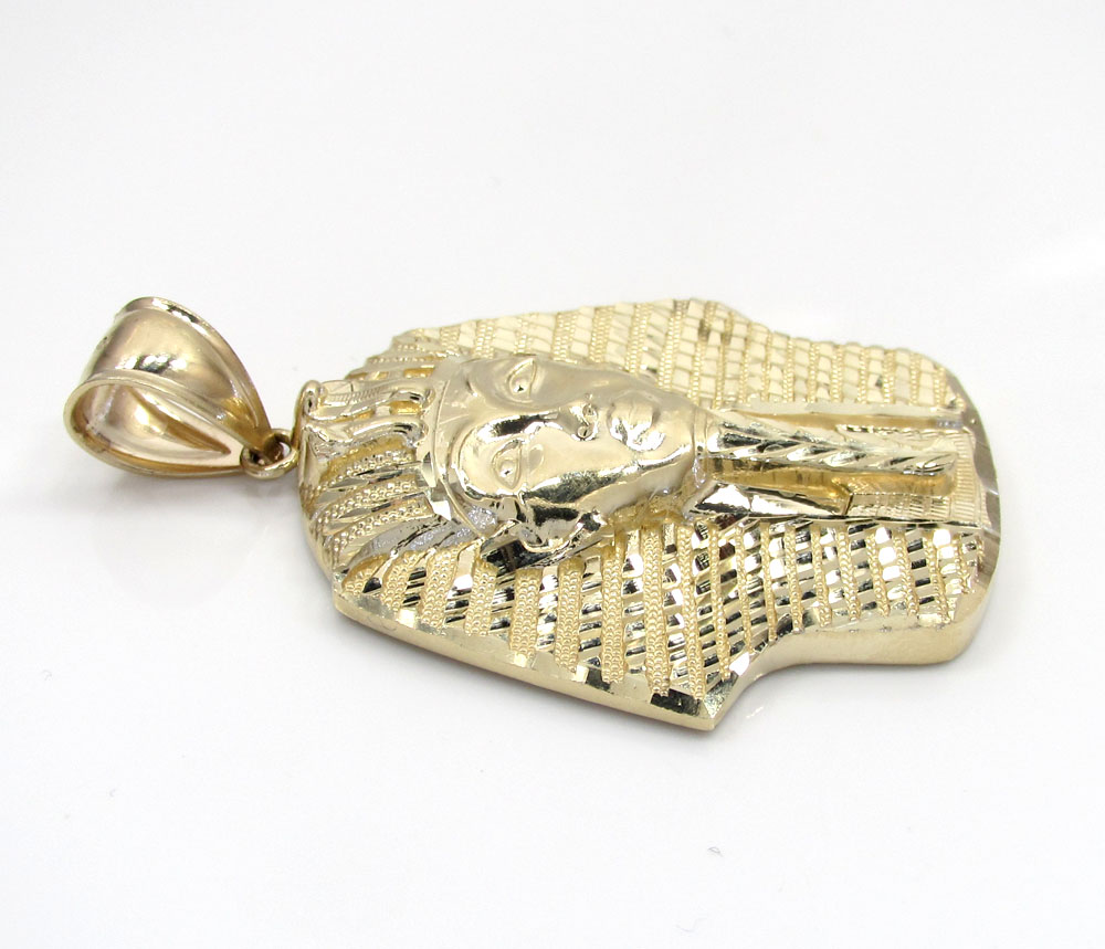 10k yellow gold medium king tut pharaoh head pendant