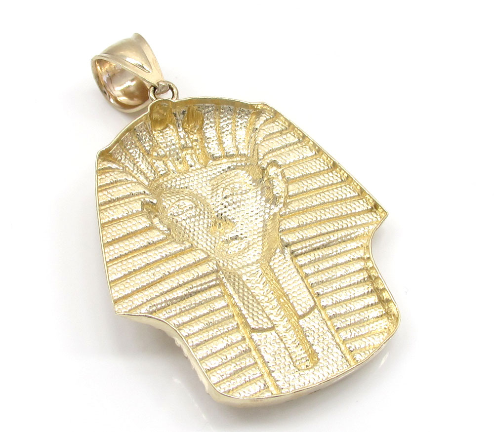 10k yellow gold medium king tut pharaoh head pendant