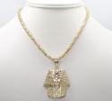 10k yellow gold medium king tut pharaoh head pendant