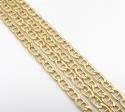 10k yellow gold skinny puffed mariner chain 18-24